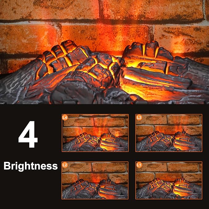 18" Electric Fireplace Heater, Freestanding Fireplace