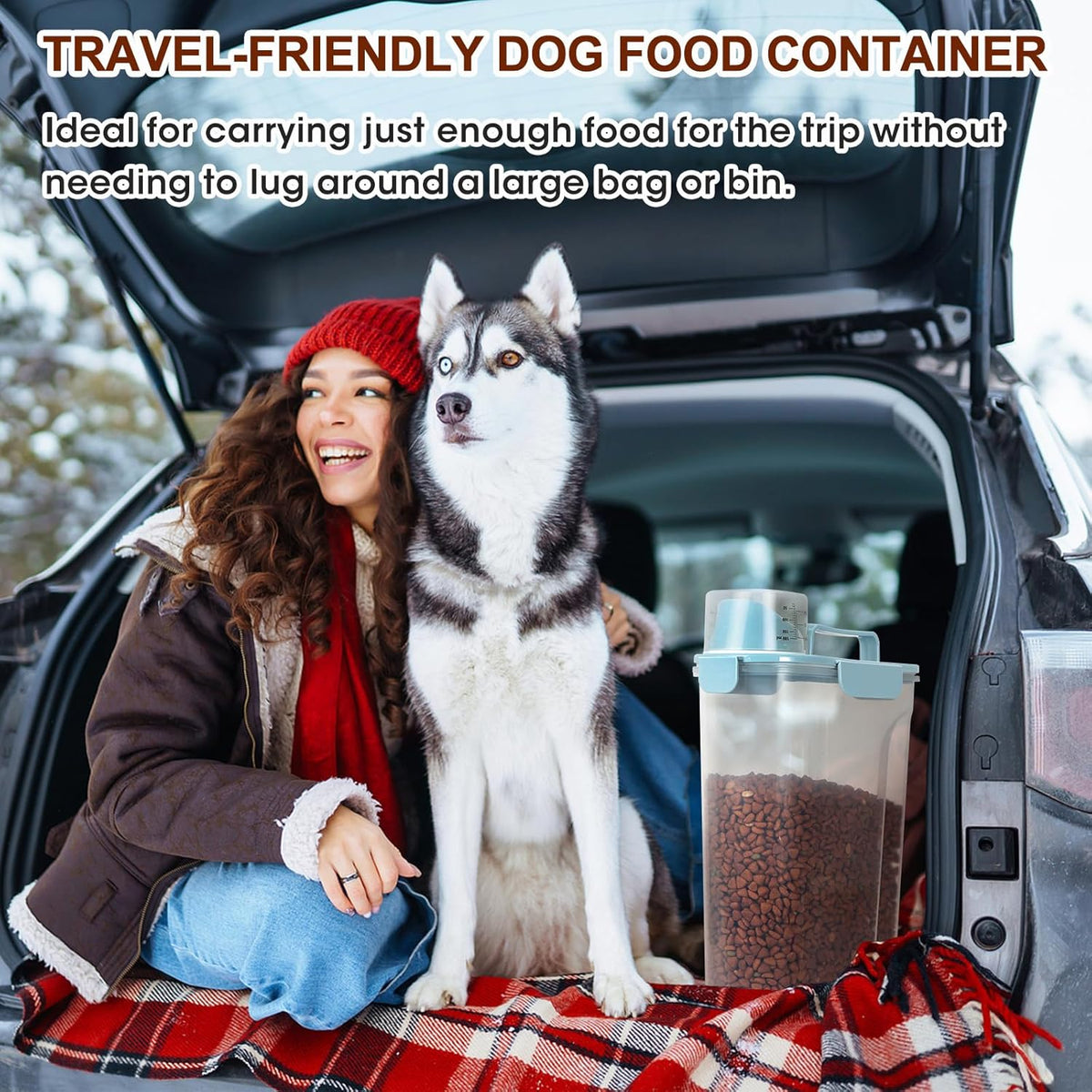 TBMax Dog Food Storage Containers 2 Pack 8 to10 Lbs, Airtight Pet Food Container Dispenser with Large Spout & Portable Handle, Travel Dog Treat Cat Food Storage Bin Bird Seed Container