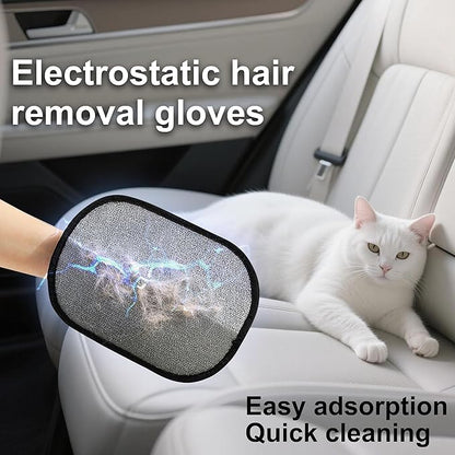 Rorodog 2-PCS Pet Hair Remover Gloves with A Hair/Lint Removal Tool, Reusable Magic Brush Pet Hair Removal Glove for Dogs & Cats, Remove Dog/Cat Hair from Couch, Carpet, Car Seat.