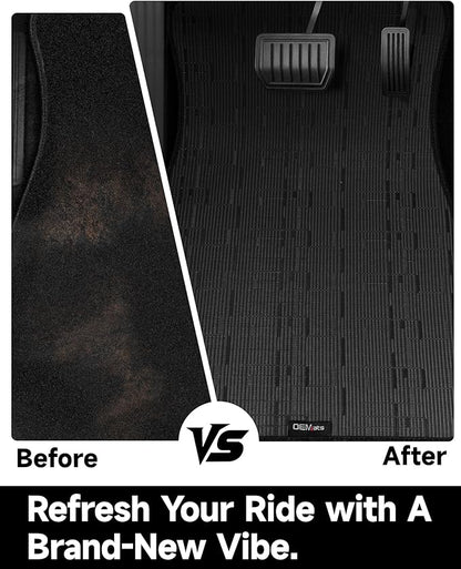 Ultra Durable Car Floor Mats, Premium PVC Coil All-Weather Automotive Floor Mats, Universal Fit with Anti-Slip Nibbs Backing, Waterproof | Wear Resistant | Flame Retardant, Black 4PCS