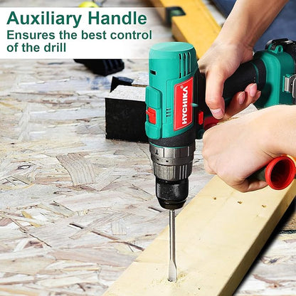 Cordless Hammer Drill Driver 18V, HYCHIKA 400 In-lbs Torque Power Drill