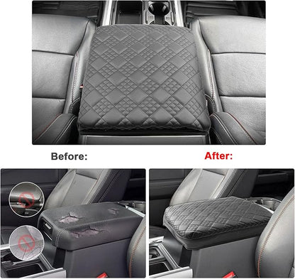 SXCY for 2023 2024 2025 Ford F250 Super Duty Armrest Cover Pad for 2025 Ford F250 Accessories 2025 F250 Center Console Cover 2025 F250 Middle Console Cover w/Soft Cotton Cushion (Added-Pad)