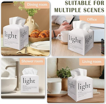 Christian Gifts Square Tissue Box Cover, Bible Verse Inspirational Quote Gift Ideas for Friends, Matthew Decor for Bathroom Office, Housewarming New Home Favor-(5.2 Inches)