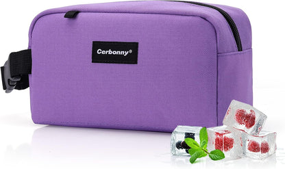 CERBONNY Small Cooler Bag Freezable Lunch for Work School Travel,Leak-proof Bag,Small Insulated For Kids/Adults,Freezer Bags,Freezable Snack Bag,Mini Fit Yogurt purple-1