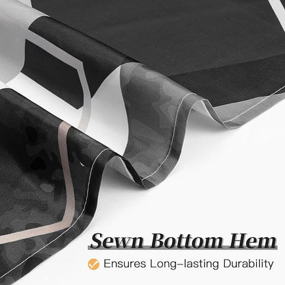Litabel Black and Grey Modern Shower Curtain for Bathroom, Geometric Art Decor Waterproof Bath Curtain, Abstract Fabric Shower Curtain Sets for Home Decor, 72x72 Inch