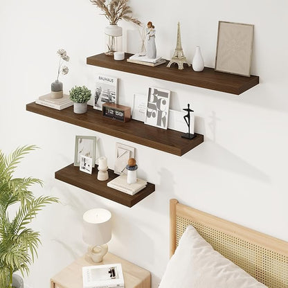 32in Floating Shelves for Wall, 2 Pack Long Wall Mounted Engineered Wood Shelves