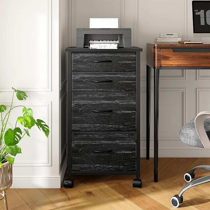 4 Drawers Mobile File Cabinet Vertical Filing Cabinet