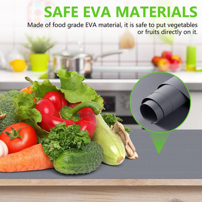 Shelf Liners for Kitchen Cabinets Non Adhesive Drawer Liner for Bathroom Waterproof Refrigerator Liners for Shelves Fridge Plastic Mats Cabinet Cupboard Liner Gray 2 Rolls 11.8 x 236.2 Inches