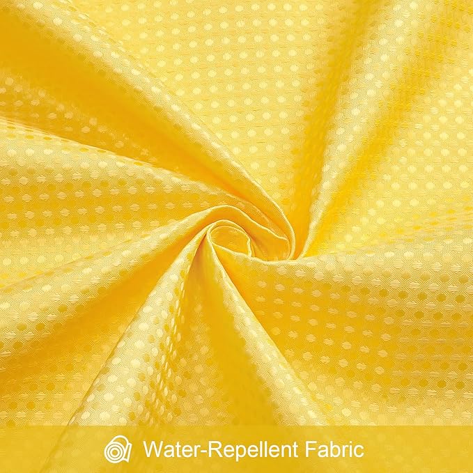 Craidlela 3 in 1 Long Yellow Shower Curtain Set-72 W x 78 H, Modern Waffle and PEVA Liner Set with 12 Stainless Steel Hooks, Waterproof Fabric for Bathroom
