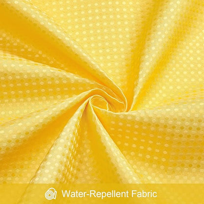 Craidlela 3 in 1 Long Yellow Shower Curtain Set-72 W x 78 H, Modern Waffle and PEVA Liner Set with 12 Stainless Steel Hooks, Waterproof Fabric for Bathroom