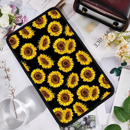 CREATCABIN Sunflower Car Center Console Armrest Cover Pad Auto Armrest Seat Box Cover 12.6×7.5in Vehicle Middle Console Pad Soft Anti-Slip Lines Car Accessories Interior Fit for SUV Sedan Truck