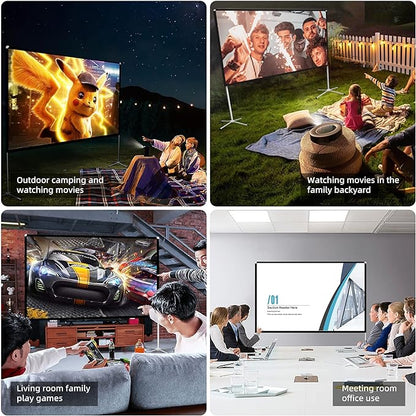Portable Projector Screen with Stand Outdoor: Camping Projection Screen 80 inch