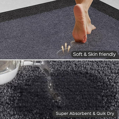 DOMUSTEX Machine Washable Kitchen Rug 24" x 36", Non Slip Kitchen Mat for Floor, Absorbent Entrance Throw Rug for Bedroom, Hallway, Bathroom, Door