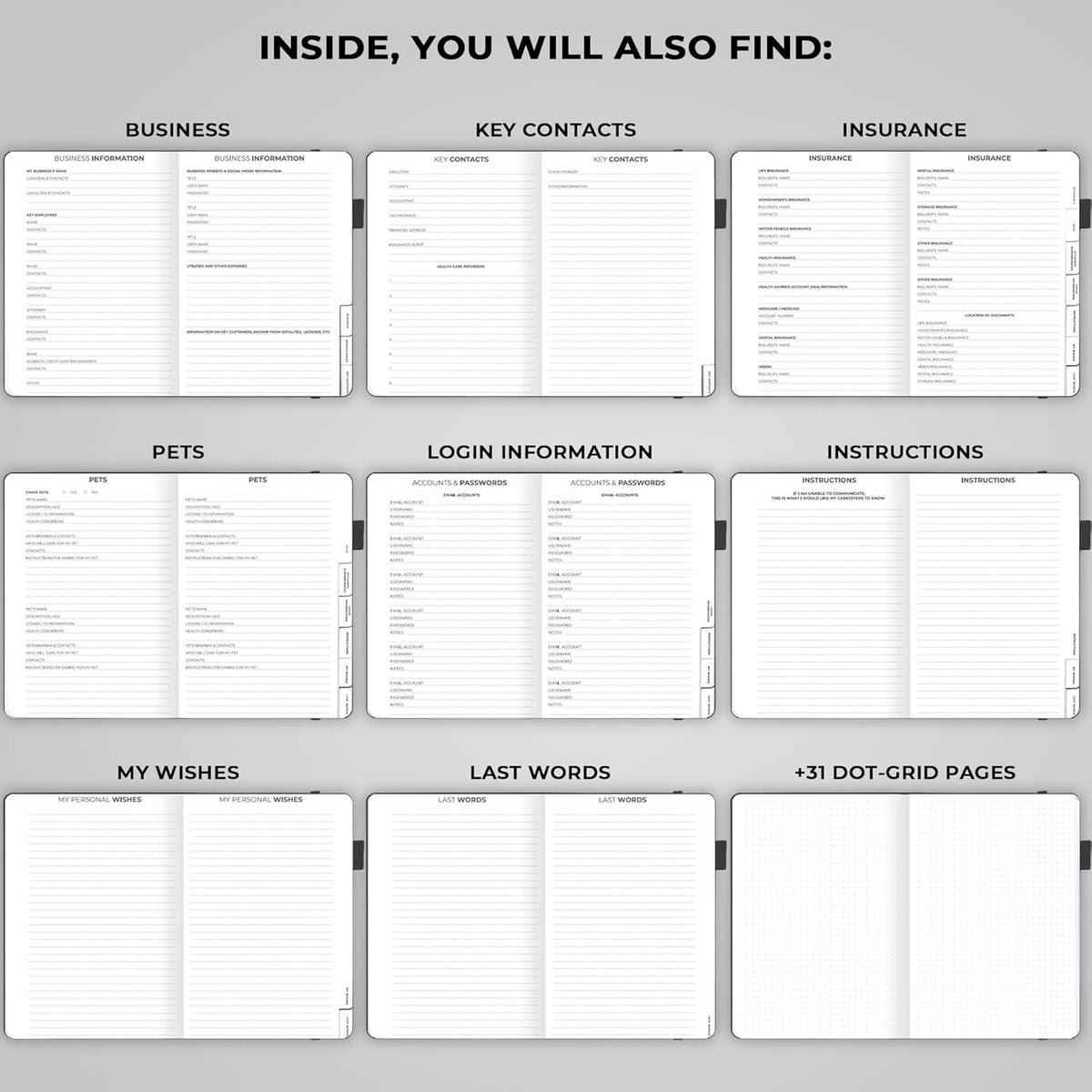 Clever Fox End of Life Planner – Final Arrangements Organizer for Beneficiary, Will Preparation, Last Wishes & Funeral Planning, A5 (Black)