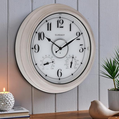 CLXEAST 18 Inch Illuminated Outdoor Clock