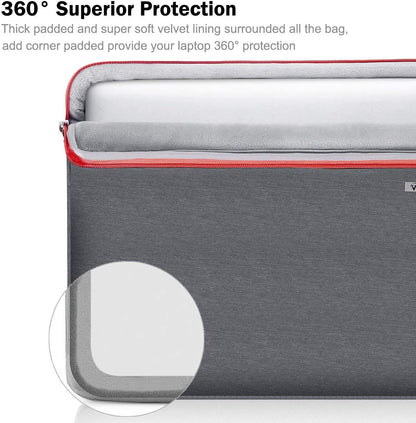 Voova Laptop Sleeve Case 14 15 Inch with Handle, 360° Protective Waterproof Slim Computer Bag Cover Compatible with MacBook Air 15 M2/M3/M4 2024-2025, MacBook Pro 14, Hp Chromebook 14, Grey