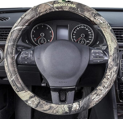 Mossy Oak Full Camo Steering Wheel Cover - Made from Premium Cotton Twill, Universal Fit for 14 1/2 to 15 inches - Official Licensed Product