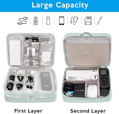 CILLA Electronic Organizer Travel Case, Travel Cord Organizer Case Portable Waterproof Cable Organizer Bag for Charger, Cord, USB, Power Bank, Earphone