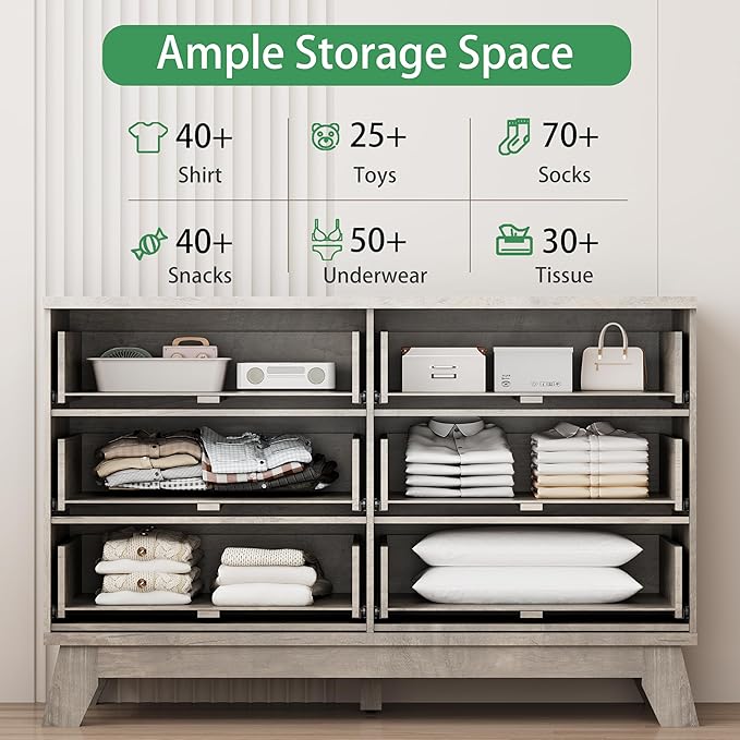 Xixini Fluted Dresser for Bedroom