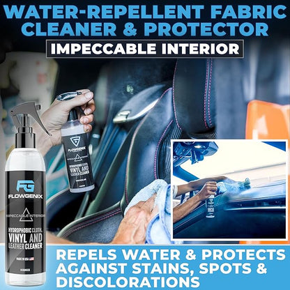 Grand Slam 3-Pack - Includes Tire Shine Gel (8oz), Car Scratch Remover (4oz), Water-Repellent Vinyl and Car Leather Protector (8oz), 2 Microfiber Towels