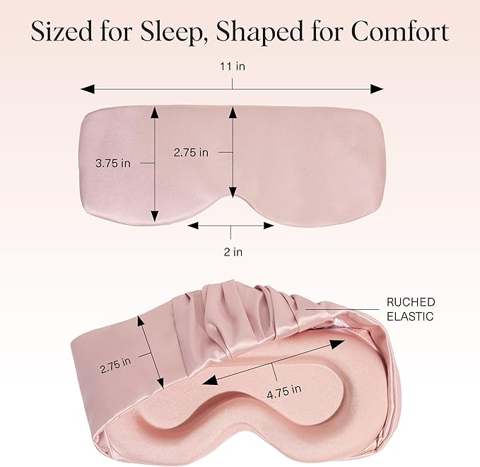 Kitsch Contour Pillow Eye Mask – Softer Than Silk Eye Masks for Sleep, Blindfold Sleep Masks for Women & Men, No Eye Pressure, Lightweight, Eye Care, Travel Essentials - Blush