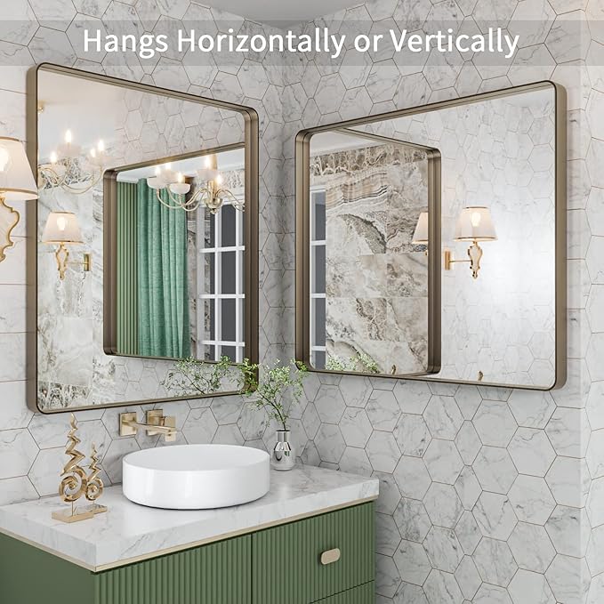 LOAAO 30”X36” Bronze Bathroom Mirrors