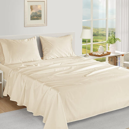 LANE LINEN Queen Ivory Pillow Cases Set of 2 100% Egyptian Cotton 1000 Thread Count Sateen Perfect for Home Hotels & Hospital Use Standard Size