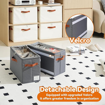 4 Pack Shoe Organizer for Closet, Foldable Shoe Storage Organizer