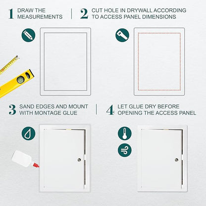 10" x 14" Lockable White Metal Access Door. Service Shaft Panel