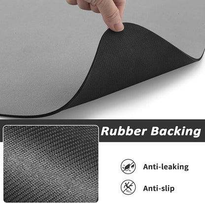 HotLive Dog Food Mat - Absorbent Cat Mat for Food and Water, No Stains Pet Feeding Bowl Mat, Easy to Clean Pet Placemats, Quick Dry Dog Water Dispenser Mat for Messy Drinkers | Paw Grey 16"x 24"