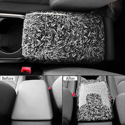 ABS Car Central Console Armrest Cover Armrest Cushion Cover Center Console Box Pad Compatible with Kia K4 2025 2026 Accessories (Forged Black Style)