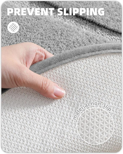 Color&Geometry Grey Bathroom Rugs, Non Slip, Absorbent, Soft, Washable, Thick Bath Mat, 24"x43" Small Bath Rug Bath Mats for Bathroom Floor, Shower, Sink, Vanity