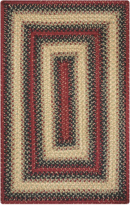 Homespice Highland Multi Color Braided Rugs 27x45 - Small Jute Braided Kitchen Rugs for Country Decor