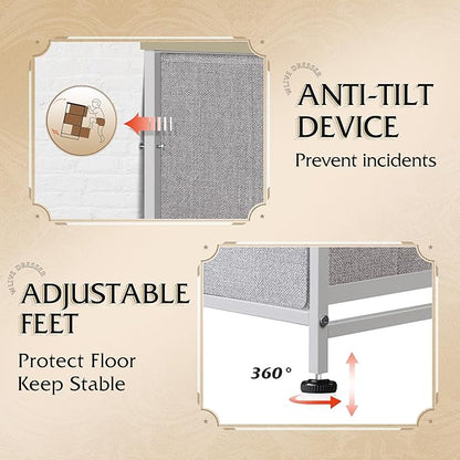 WLIVE 9-Drawer Dresser, Fabric Storage Tower