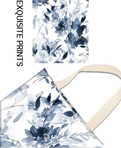 Car Garbage Can, Hanging Car Trash Can Bag for Cute Car Back Seat Organizer, Cute Blue Flowers