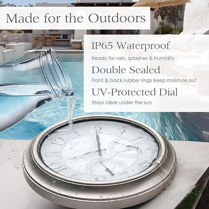 FOUNTAIN DESIGNS 18 Inch Illuminated in/Outdoor Clock