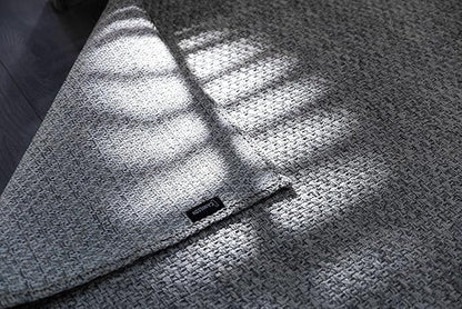 CAMILSON Easy Jute Rug 5x7 Indoor Outdoor Gray Farmhouse Area Rugs for Living Room and Kitchen Rug, Solid Boho Woven Design Easy-Cleaning Washable Outside Carpet Alfombras (5 x 7)