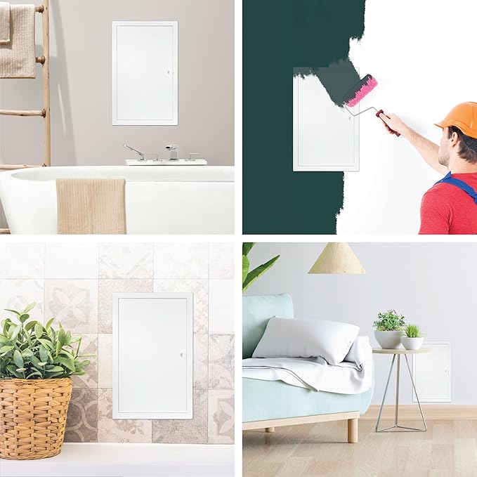 12" x 20" White Metal Access Panel. Service Shaft Door Panel. Plumbing