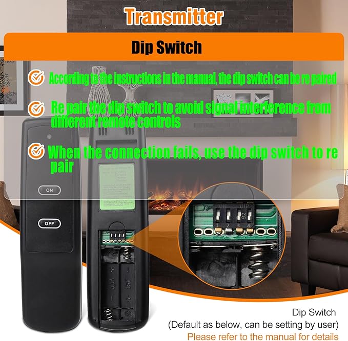 Primary Fireplace Remote Control.for Standard Millivolt Gas Valves.Fit