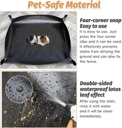 PINVNBY 59"x59" Thickening Waterproof Pet Playpen Mat, Guinea Pig Cage Liner Washable Tarp Bottom Reusable Base for Rabbits, Bunny, Ferrets and Other Small Animals, 1 PCS