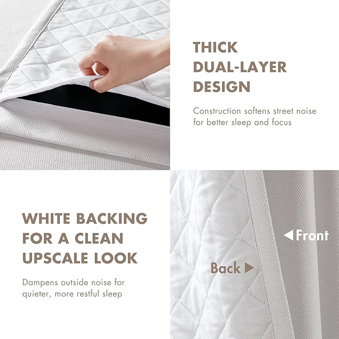 Madison Park Karien 100% Blackout Curtains 52x84 – White, 2-Layer Noise