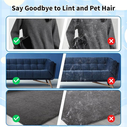 Ganayi Pet Hair Removal Glove for Cats & Dogs, Reusable Magic Brush for Pet Hair, Upgraded Five-Finger Electrostatic Pet Hair Removal Tool for Laundry, Couch, Carpet, Car Seat