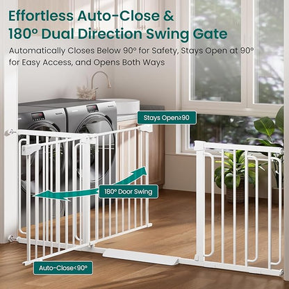 Cumbor Extra Wide Baby Gate, 36.6-69" Walk-Through Dog Gate