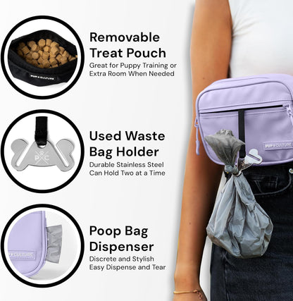 Pup Culture Dog Treat Pouch with Poop Bag Dispenser and Removable Treat Pouch | Cross Body Dog Walking Bag | The Perfect Puppy Training Tool and Even Better Gift