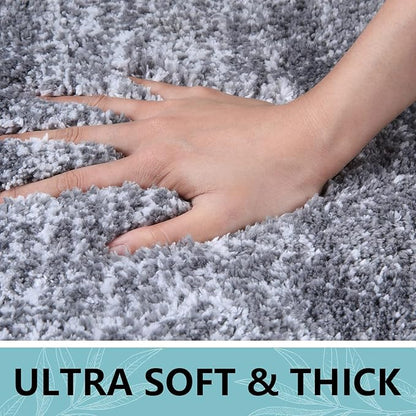 Arotive Microfiber Bathroom Rugs, Shaggy Soft and Absorbent Bath Rug, Non-Slip, Thick Plush Machine Washable Dry Bath Mats for Bathroom, Tub and Shower, 47x32, Grey, Rectangular