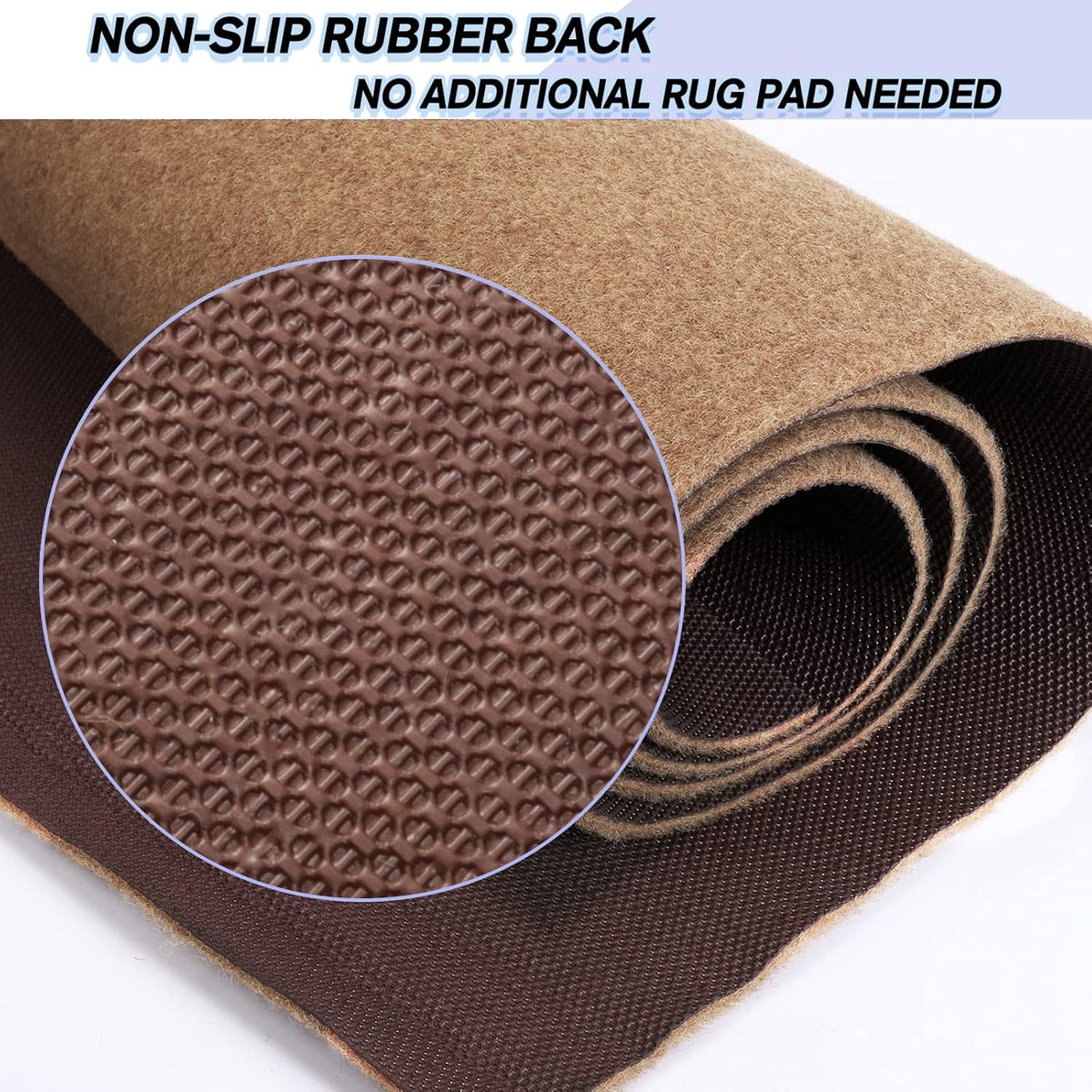 Custom Size Backed Non-Slip Area Rugs Runner, Easy Clean, Waterproof Runner Rugs for Hallway Entryway, Kitchen, Laundry, 4FT x 59FT, Beige