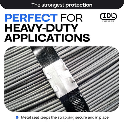 IDL Packaging 1/2" Open (Snap-On) Seals for Steel Strapping, Pack of 250 - USA-Made Sturdy Metal Clips for Securing Heavy Packaging and Pallet Banding - Superior Holding Power for Steel Banding Jobs