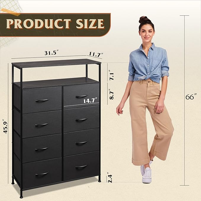 WLIVE Fabric Dresser for Bedroom