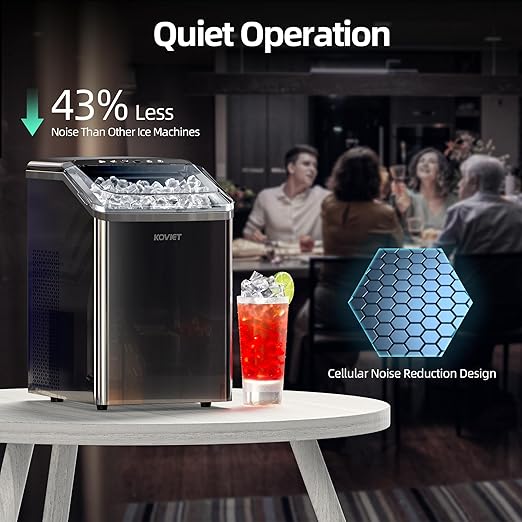 Nugget Ice Makers Countertop, Soft Pebble Ice Machine, Chewable Crushed Pellet
