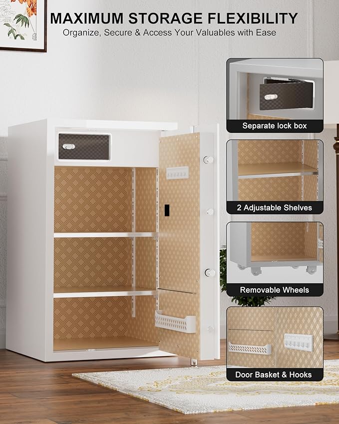 TIGERKING 7.2 Cu Ft Large Home Security Safe – Solid Steel Jewelry Cabinet